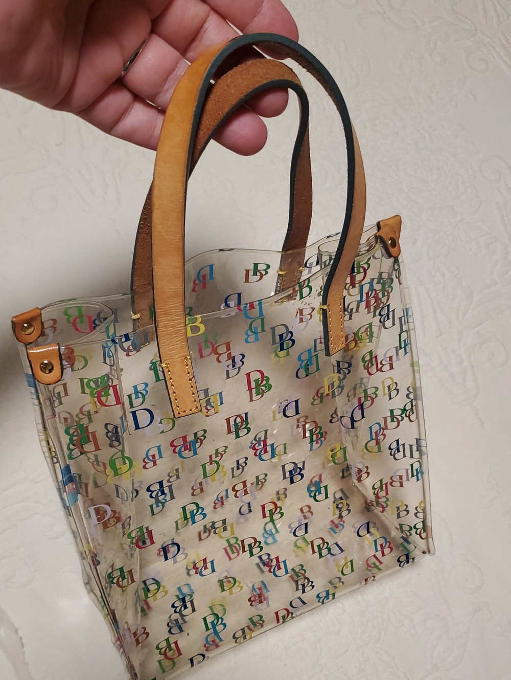 Dooney & Bourke Clear Multicolor Logo Tote